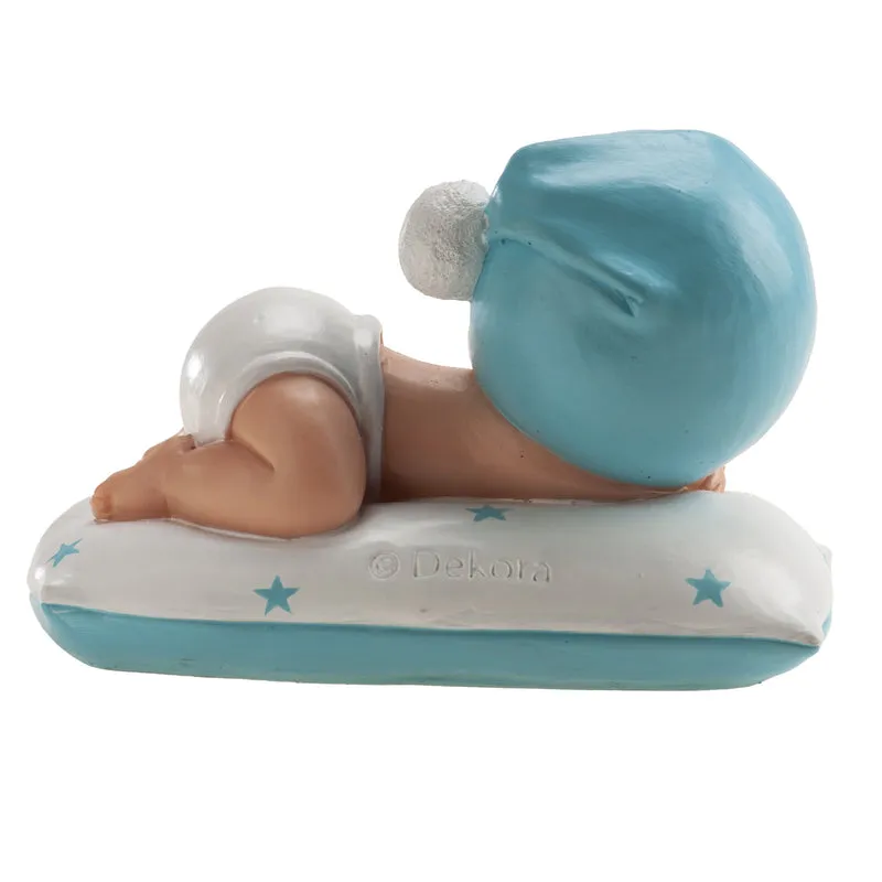 BAUTIZO NIÑO DORMIDO POMPON 10 X 6 X 7 CM