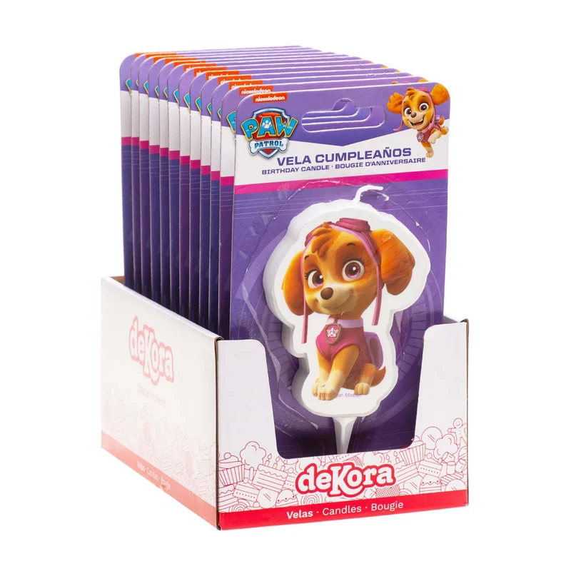 DISPLAY 12 VELAS 2D SKYE PAW PATROL 7,5CM