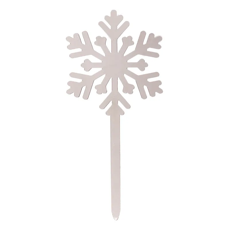 CAKE TOPPER COPO DE NIEVE PLATA 13X6CM