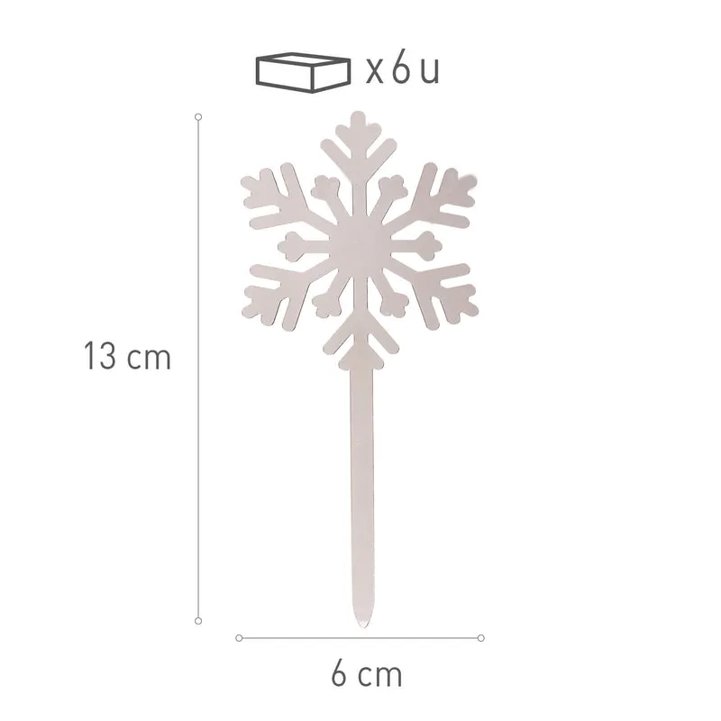 CAKE TOPPER COPO DE NIEVE PLATA 13X6CM