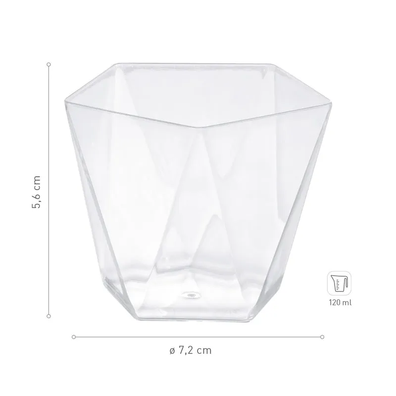 VASITO PLASTICO PENTA Ø 72 H56MM | CAP. 120ML