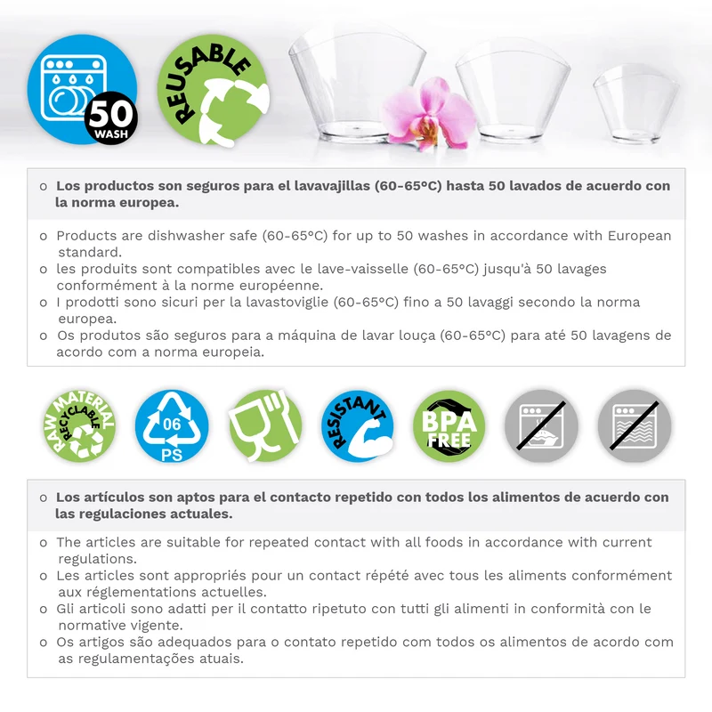 VASITO PLASTICO PENTA Ø 72 H56MM | CAP. 120ML