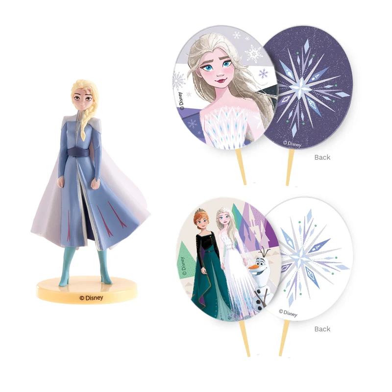 KIT PVC CON PINCHOS FROZEN 2 ELSA PARA DECORAR TARTAS