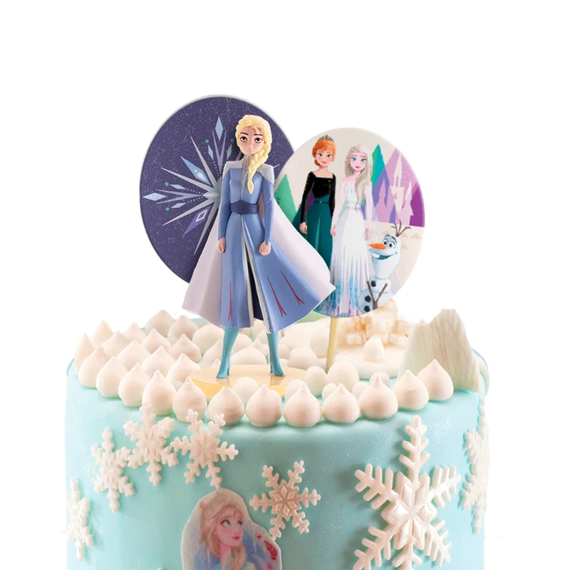 KIT PVC CON PINCHOS FROZEN 2 ELSA PARA DECORAR TARTAS