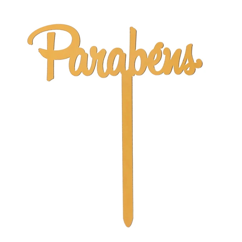 CAKE TOPPER PARABENS ORO 11X14CM