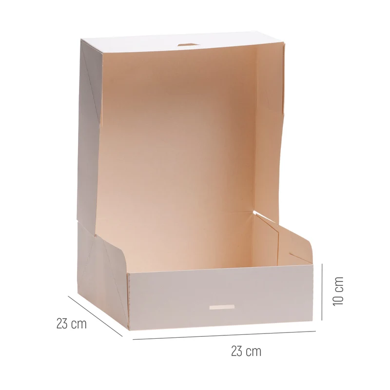 CAJA TARTA BLANCA CARTÓN 23X23X10CM