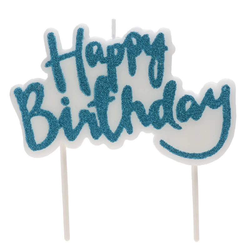 VELA CUMPLEAÑOS HAPPY BIRTHDAY AZUL 10X6,5CM