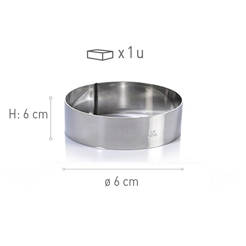 MOLDE ARO ACERO INOX. DIAM 6H6CM
