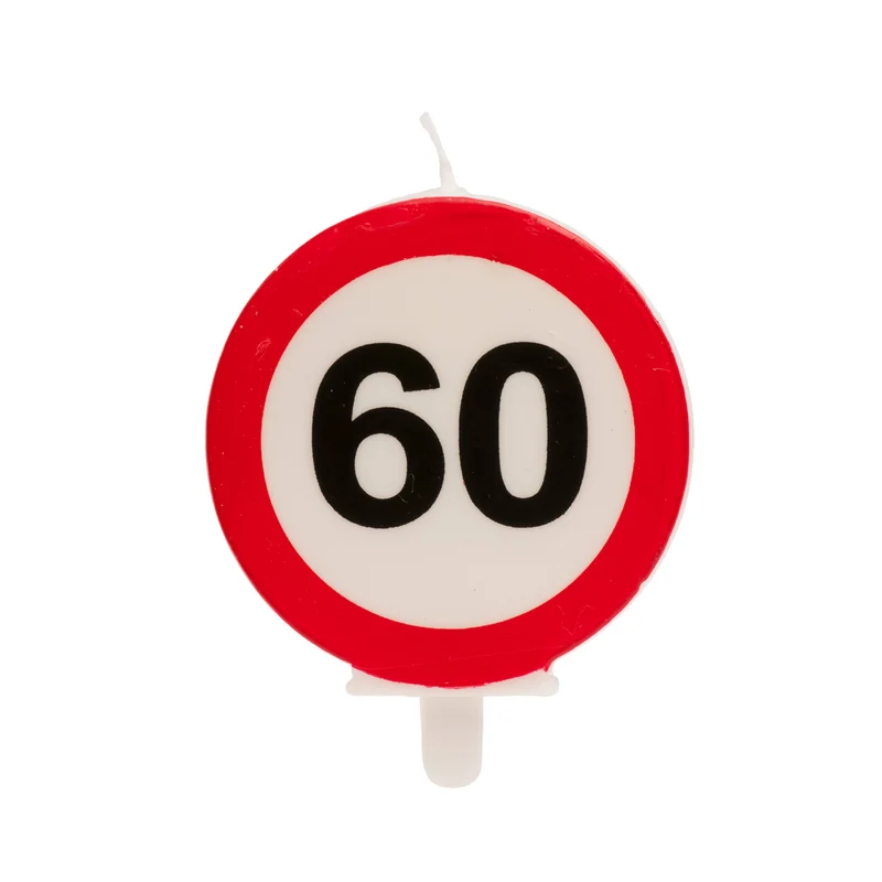 VELA 60 CUMPLEAÑOS SEÑAL PROHIBIDO 6,3CM