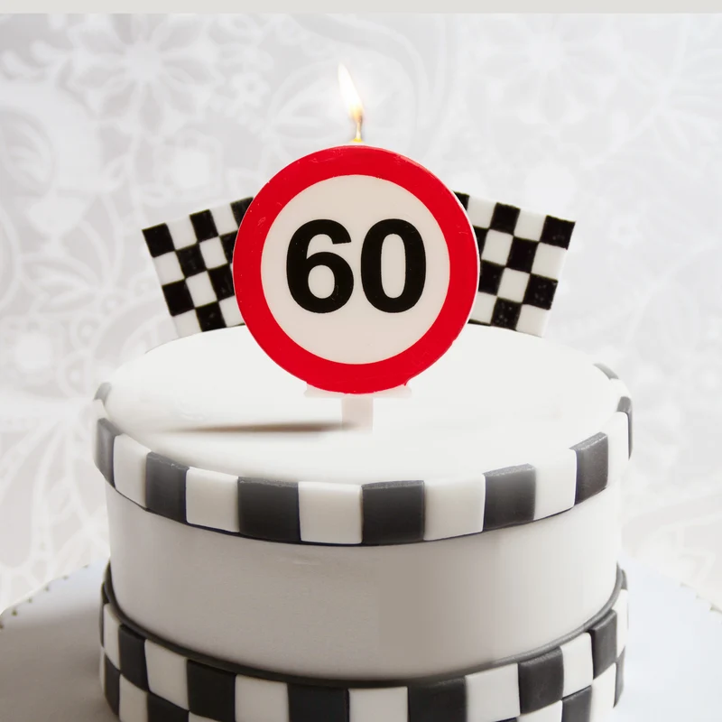 VELA 60 CUMPLEAÑOS SEÑAL PROHIBIDO 6,3CM