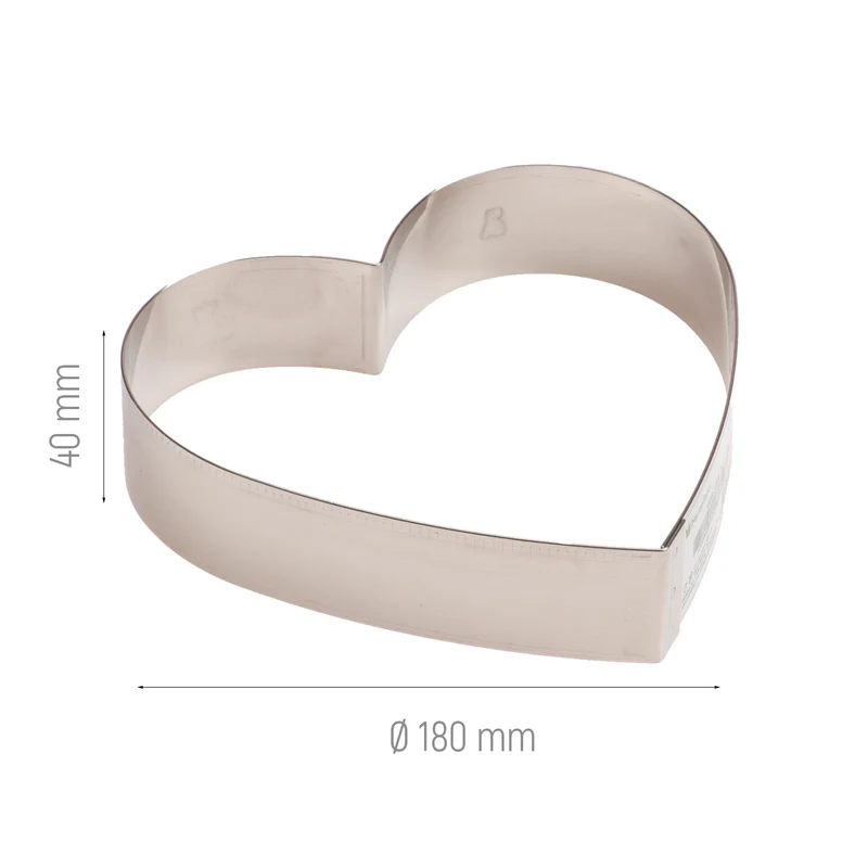 MOLDE CORAZÓN ACERO INOXIDABLE Ø 18CM H 4CM
