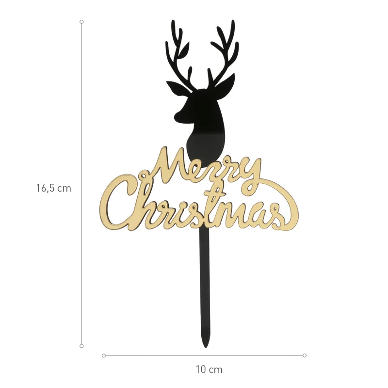 CAKE TOPPER MERRY CHRISTMAS 16,5X10CM
