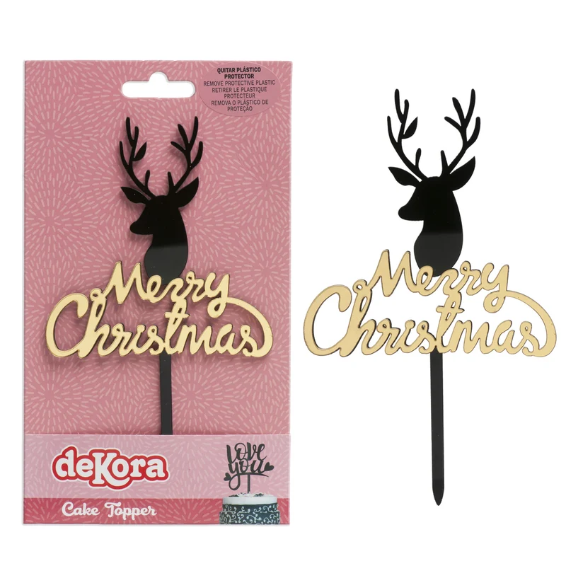 CAKE TOPPER MERRY CHRISTMAS 16,5X10CM
