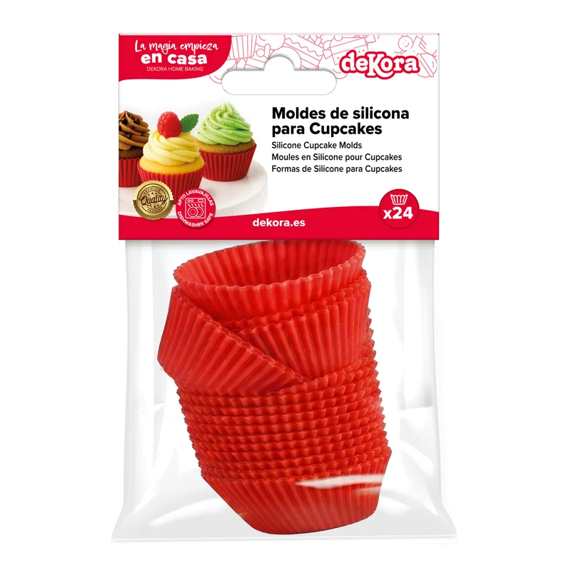 BLISTER 24 CAPSULAS CUPCAKE SILICONA Ø4,5CM H3CM HOME BAKING