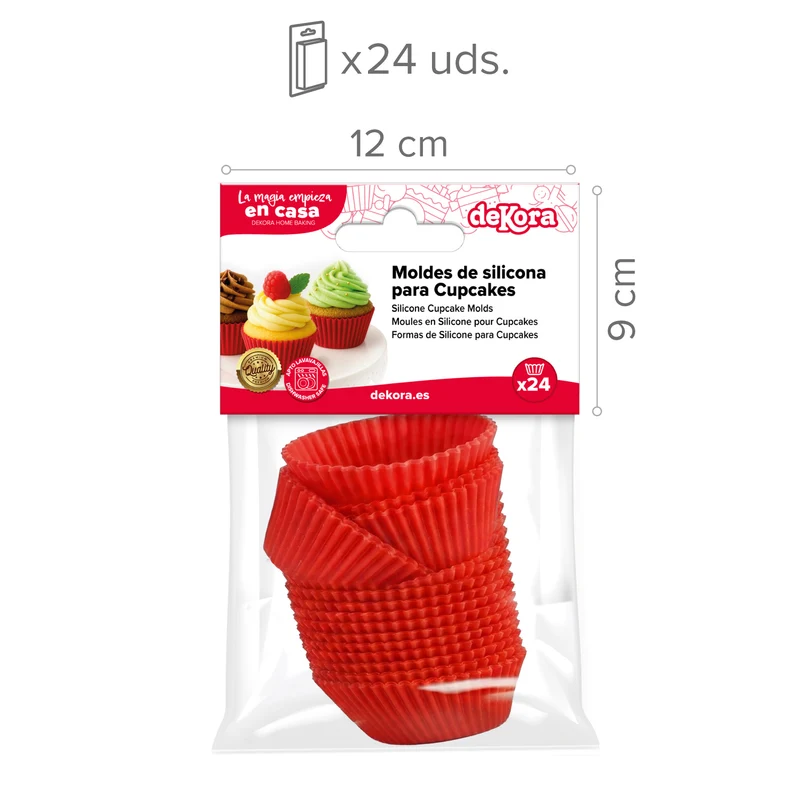 BLISTER 24 CAPSULAS CUPCAKE SILICONA Ø4,5CM H3CM HOME BAKING