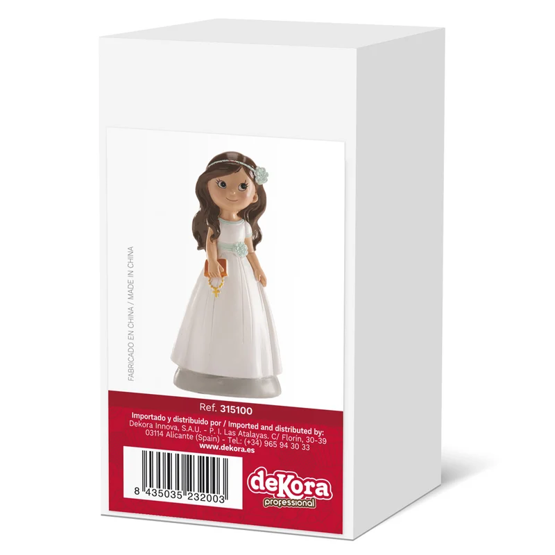 FIGURA TARTA COMUNIÓN NIÑA ACCESORIOS AZUL ELENA 13 CM