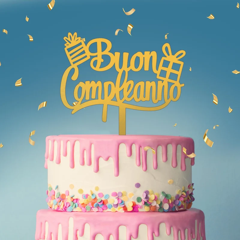 CAKE TOPPER BUON COMPLEANNO 11x14CM