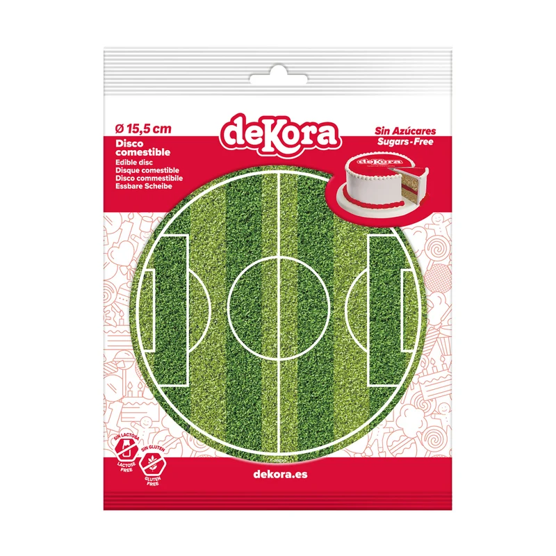 DISCO COMESTIBLE TARTA CAMPO DE FÚTBOL 15.5CM