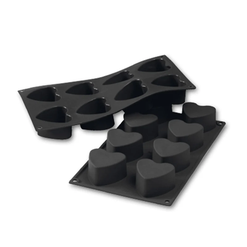 MOLDE SILICONA 8 FORMAS CORAZÓN 60x35 MM