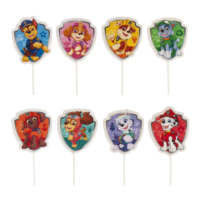 CAKE TOPPER PAPEL PAW PATROL 8 MODELOS 16 UNIDADES