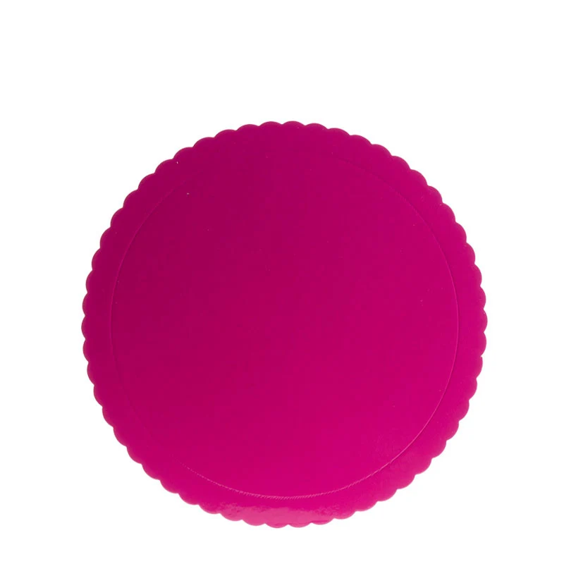 PLATO REDONDO PARA TARTA FUCSIA BORDE ONDULADO Ø 25 CM H 3 MM