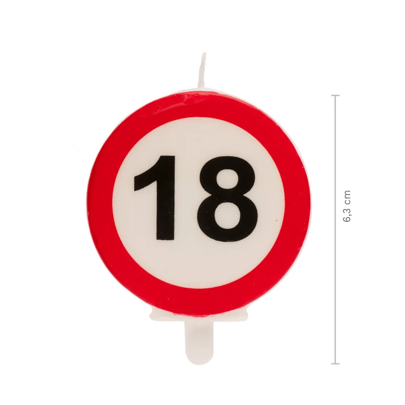 VELA 18 CUMPLEAÑOS SEÑAL PROHIBIDO 6,3CM