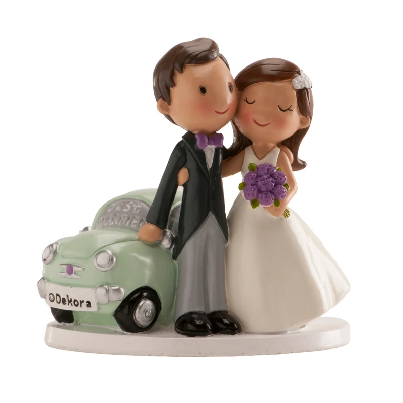 PAREJA DE BODA "COCHE JUST MARRIED" 12 CM