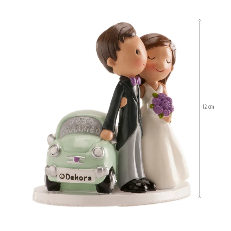 PAREJA DE BODA "COCHE JUST MARRIED" 12 CM