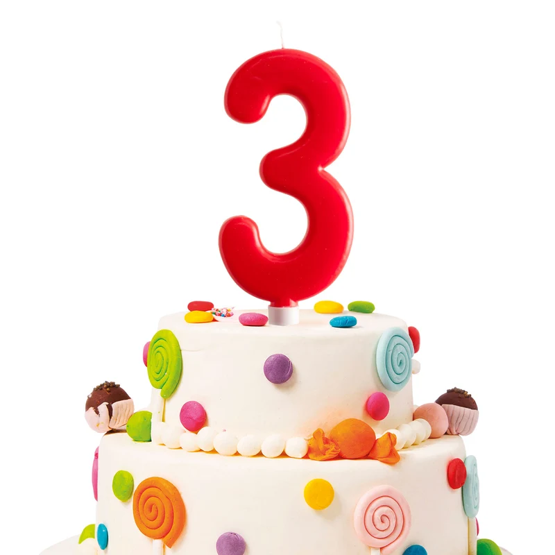 DISPLAY 6 VELAS GIGANTES Nº3 -15CM