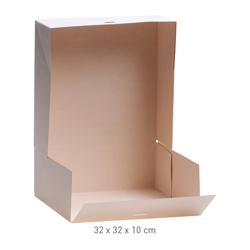 CAJA TARTA BLANCA CARTÓN 32X32X10CM
