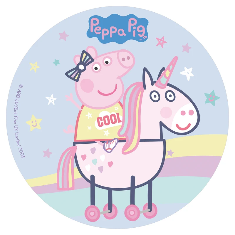 6 DISCOS OBLEA PARA TARTAS PEPPA PIG 20 CM