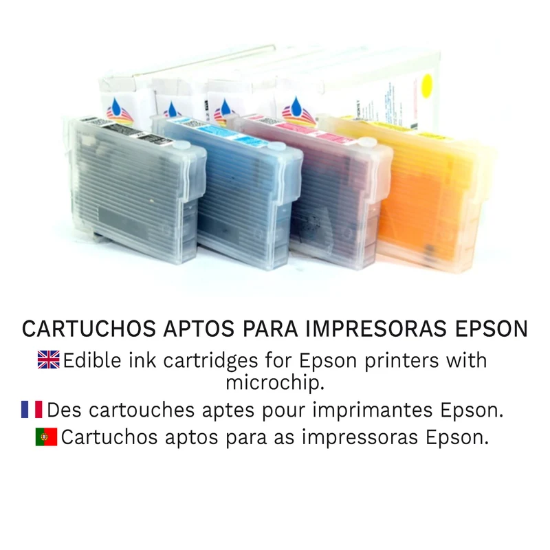 CARTUCHO TINTA ALIMENTARIA COLOR AMARILLO PARA EPSON SERIE 16