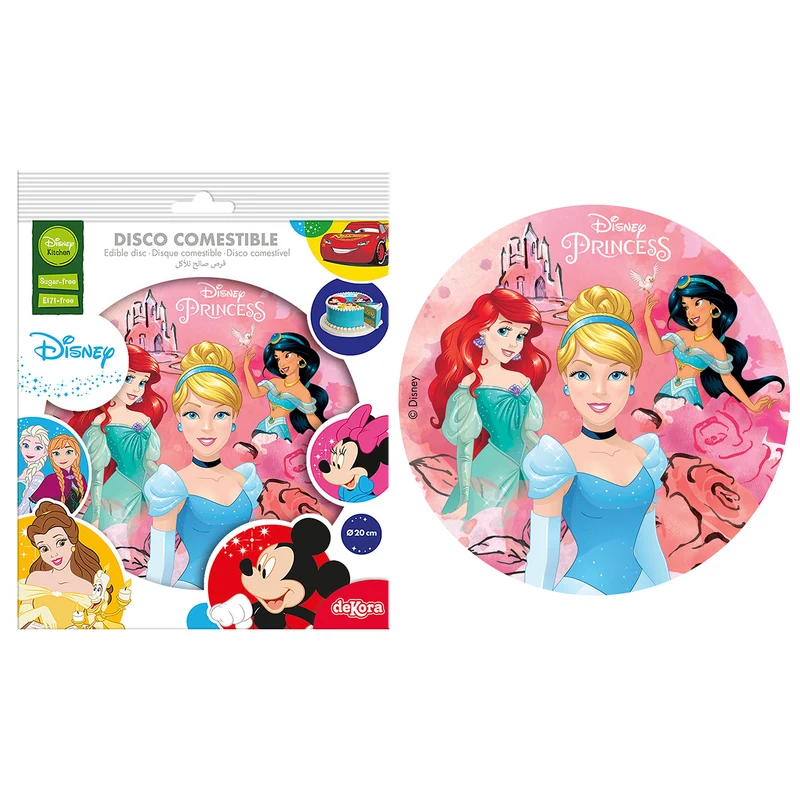 DISCO COMESTIBLE TARTA PRINCESAS ZERO 20CM