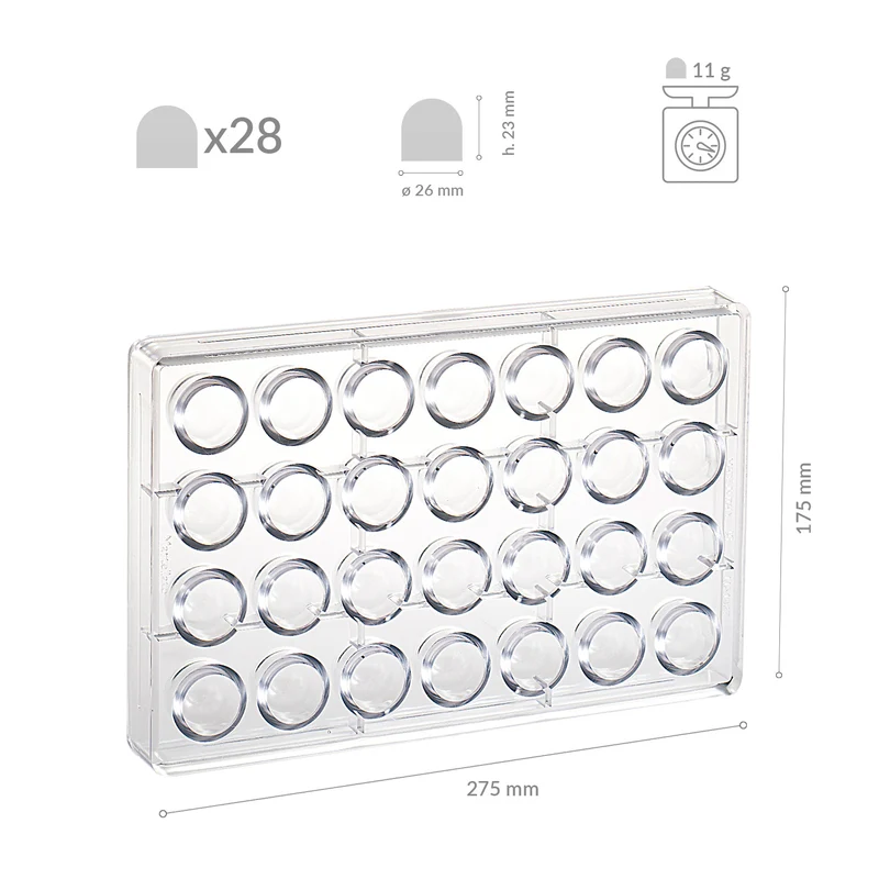 MOLDE POLICARBONATO CLASSIC BON 11GR Ø 26MM H 23MM | 28PZS