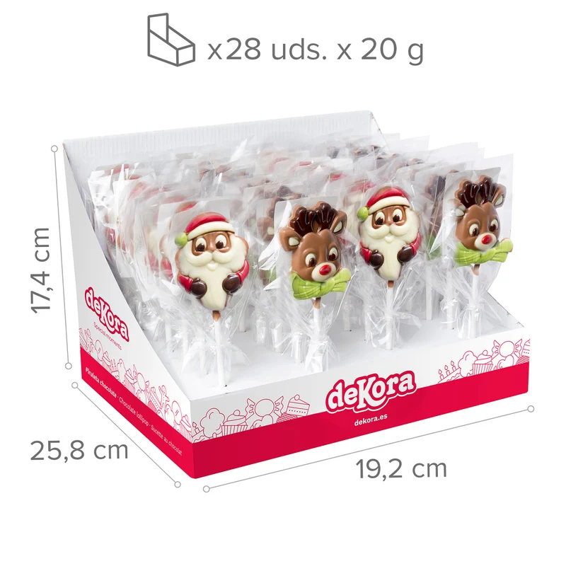PIRULETAS CHOCOLATE NAVIDAD 20GR 2 MODELOS SURT.