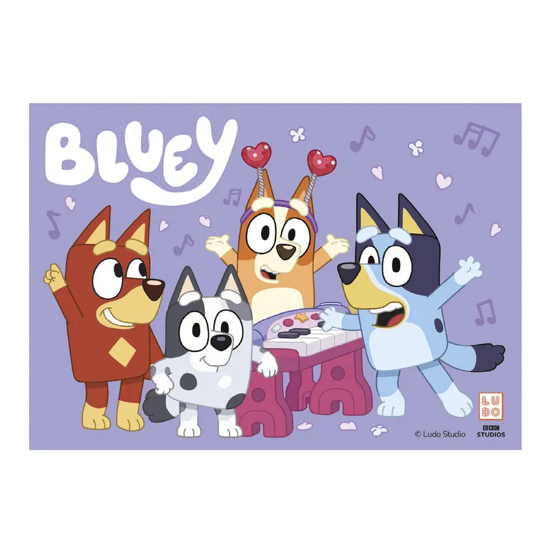 LAMINA COMESTIBLE TARTA BLUEY Y BINGO 14,8X21CM A5