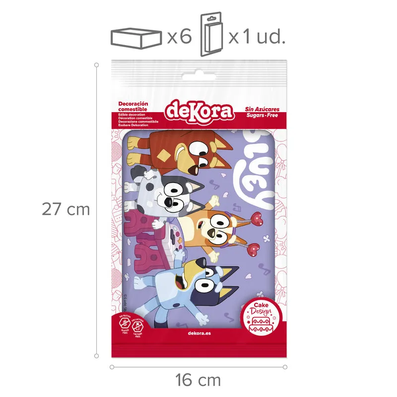 LAMINA COMESTIBLE TARTA BLUEY Y BINGO 14,8X21CM A5