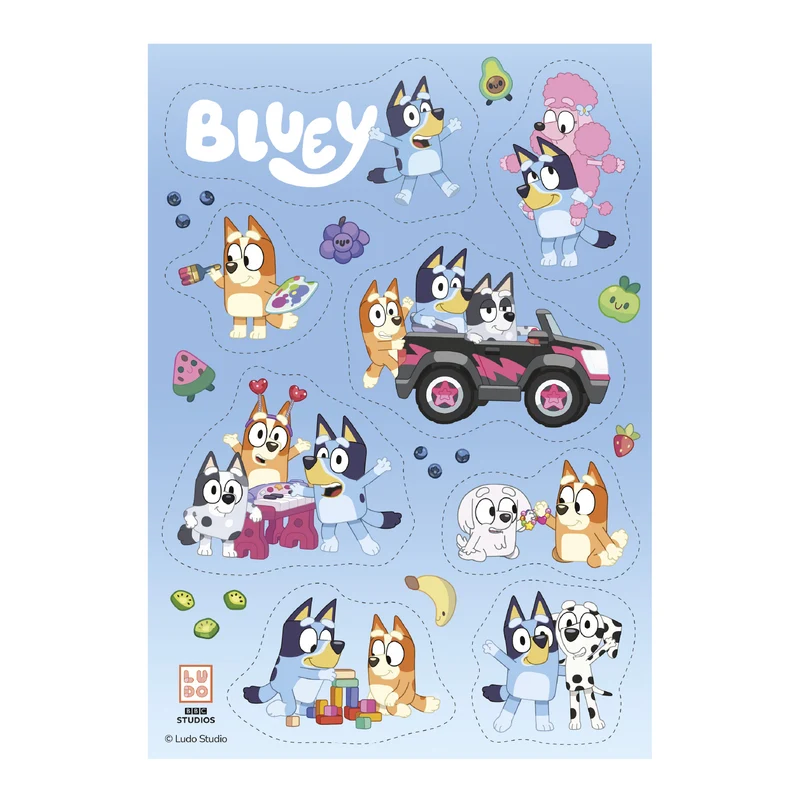 DECORACION COMESTIBLE RECORTABLE BLUEY Y BINGO A5