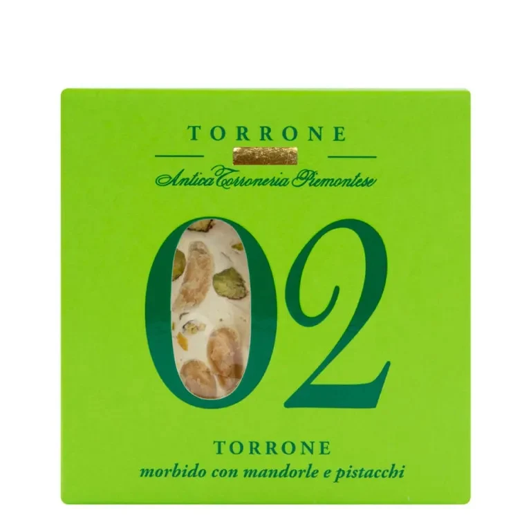 Antica Torroneria Piemontese N. 2 Torrone Morbido Mandorle e Pistacchi