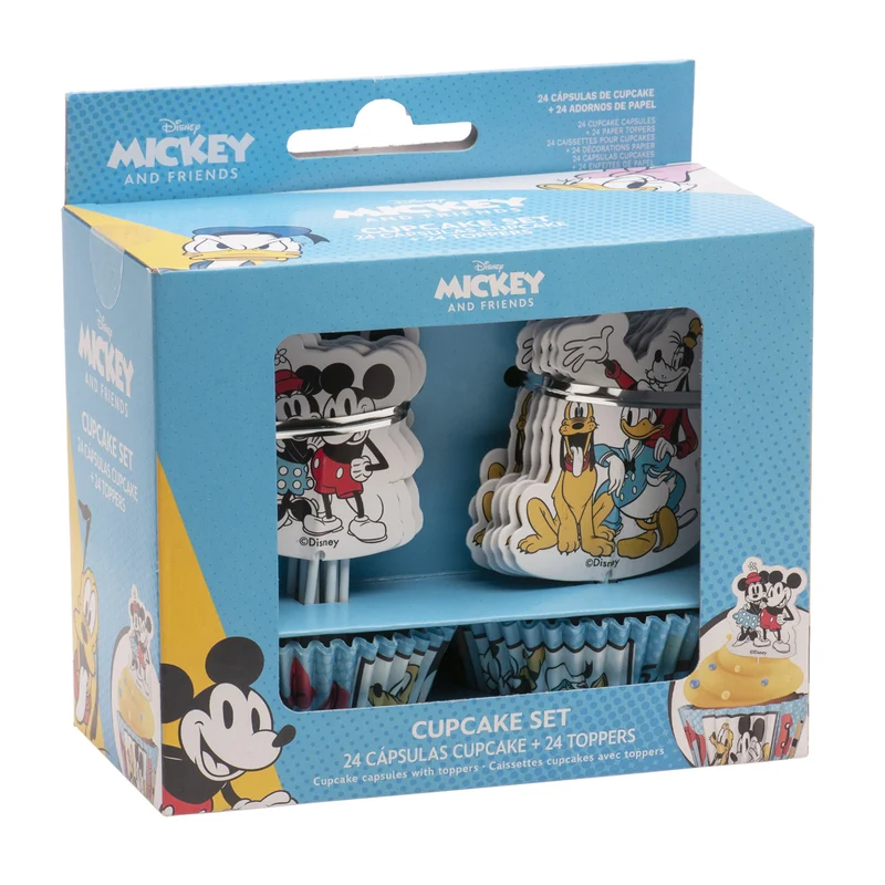 KIT DECORACIÓN CUPCAKES CON TOPPERS MICKEY AND FRIENDS