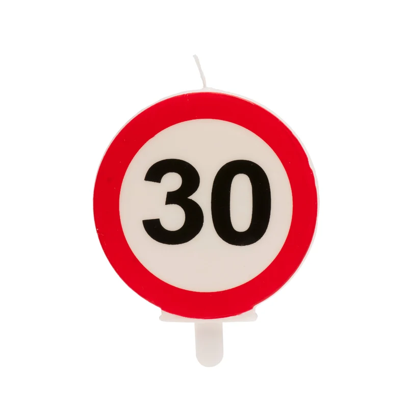 VELA 30 CUMPLEAÑOS SEÑAL PROHIBIDO 6,3CM