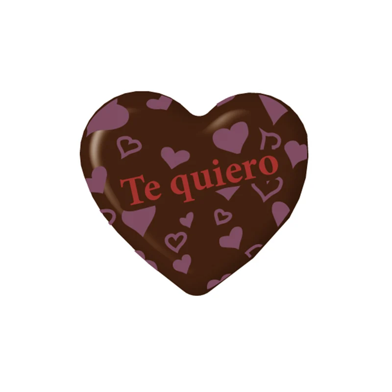 CORAZÓN SAN VALENTÍN CHOCOLATE NEGRO 30X27MM