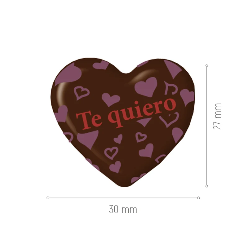 CORAZÓN SAN VALENTÍN CHOCOLATE NEGRO 30X27MM
