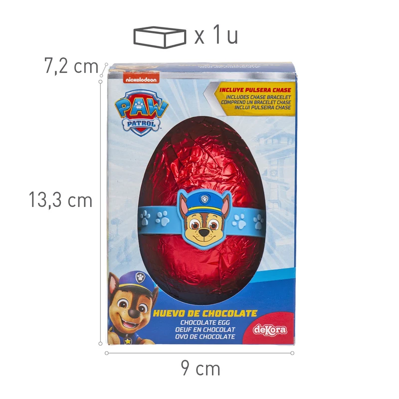 HUEVO CHOCOLATE CON PULSERA CHASE 55GR