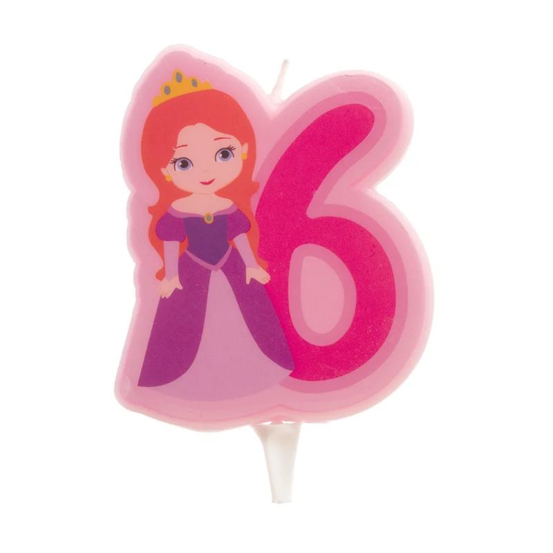 DISPLAY 12 VELAS 2D PRINCESA Nº6 | 7CM