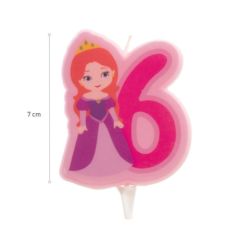 DISPLAY 12 VELAS 2D PRINCESA Nº6 | 7CM