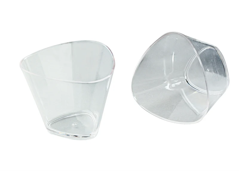 100 VASITO TRIANGULAR PLASTICO 8,5 X H 6,5 cm