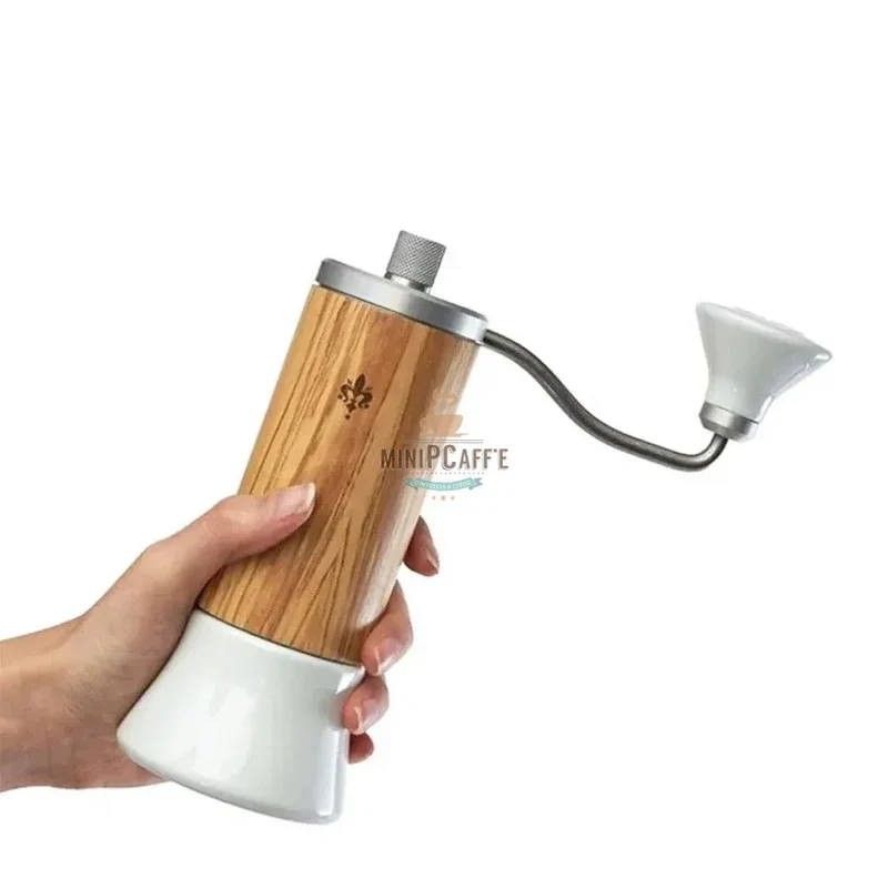 Eureka Baby Olive Wood Hand Grinder Set with Precisa Coffee Scale