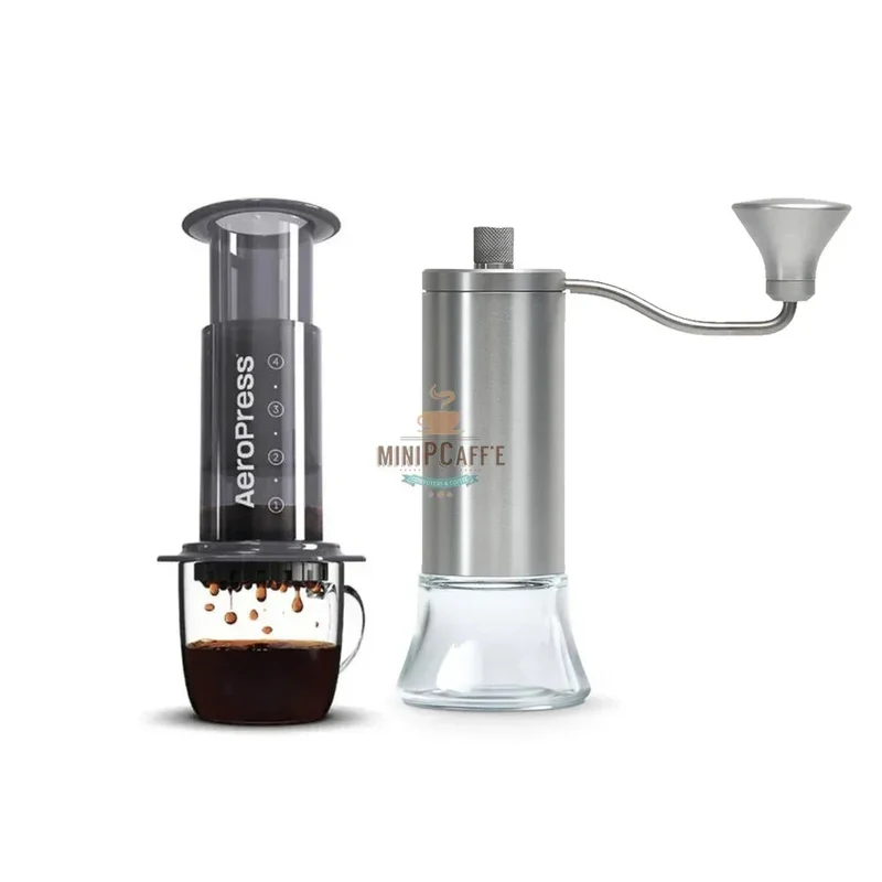 AeroPress Coffee Brewing Set with Eureka Hand Grinder