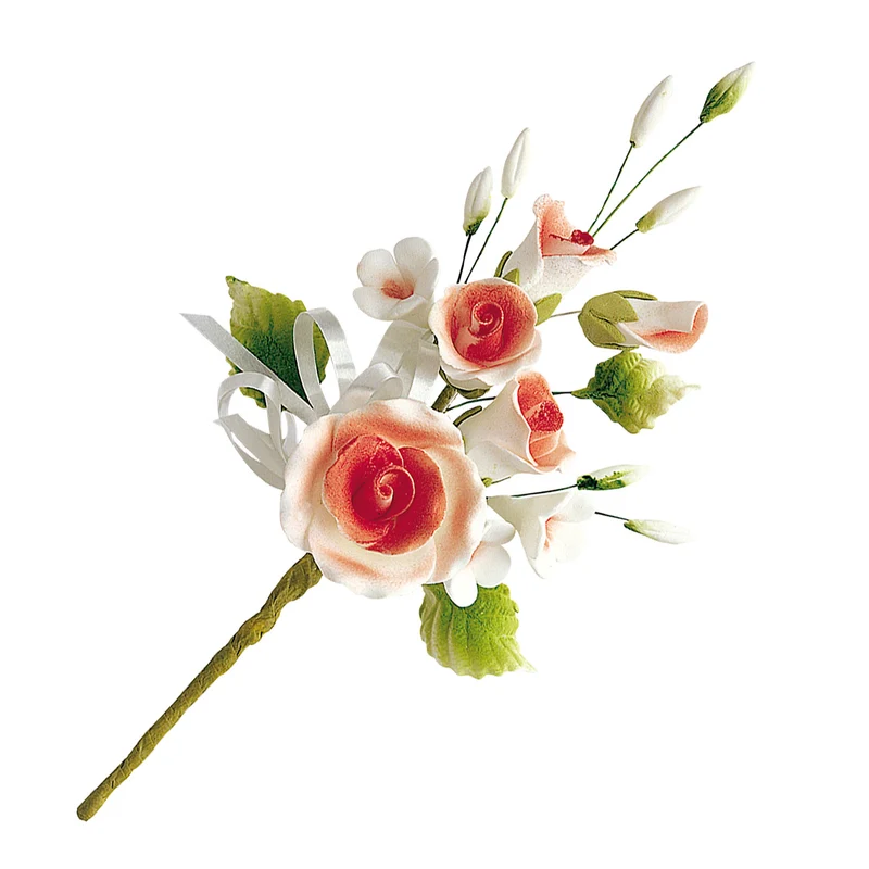 RAMOS DE FLORES PASTILLAJE COLORES SURTIDOS 14CM